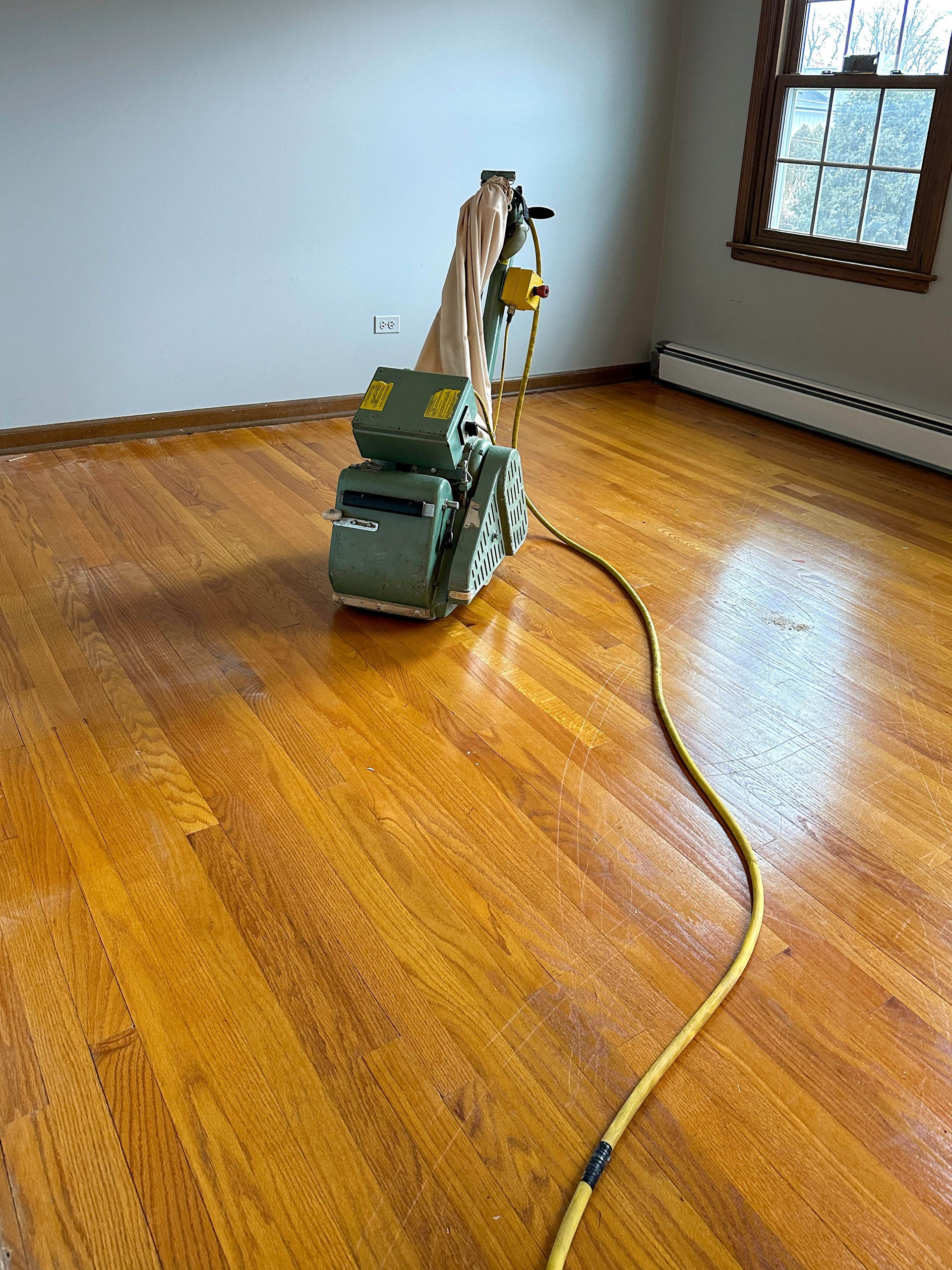 Old Hardwood Floor Before Refinishing