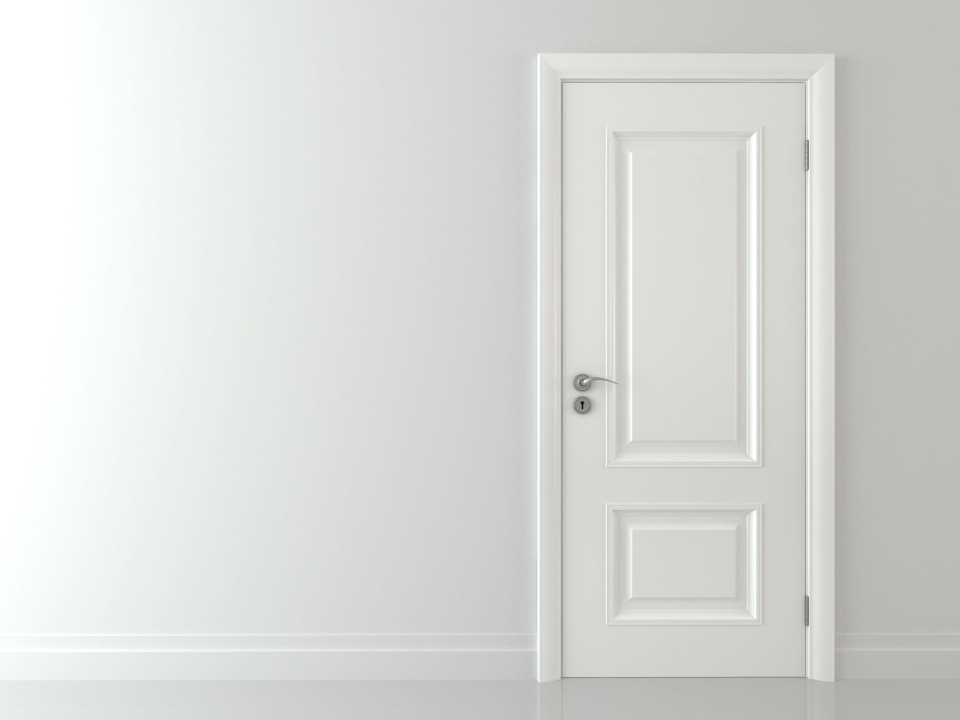 3d White classic door
